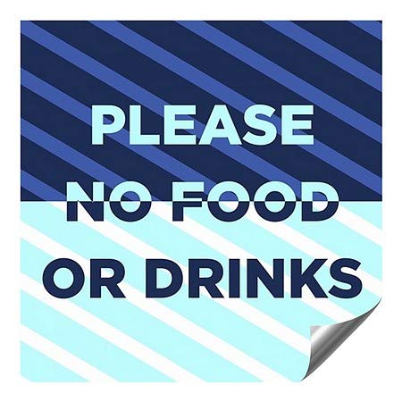 בבקשה אין אוכל או שתייה-כחול כחול מדבקות קיר אלומיניום עצמיות כבדות | 36 x36